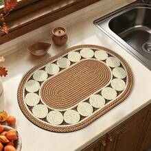 Kitchen Dish Drying Mat, Table Mat, Absorbent Mat, Countertop Tableware Mat, Bowl & Plate Drying Mat, Coffee Mat, 3.6mm Thickness - Multi-circle Woven - View 6