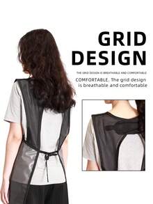 Transparent Waterproof Hair Salon Apron, PEVA Sleeveless Hairdressing Cape, Suitable For Haircutting, Dyeing, Styling, With Black Trim, Neck Protection Design, Suitable For Hairstylists And Home DIY, Unisex - Multicolor - View 3