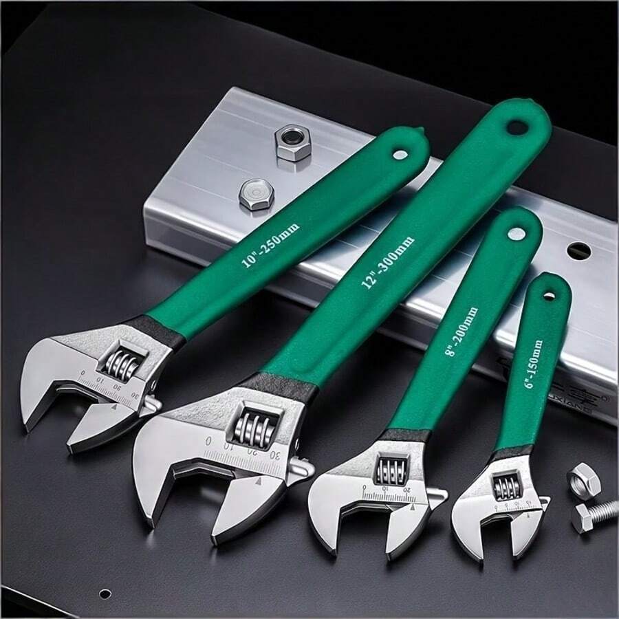 Adjustable Wrench Manual Tool Metal Multi-Function Sturdy Portable Large Opening Industrial Grade Suitable For Home Repair Automotive Plumbing 6 Inch-8 Inch-10 Inch-12 Inch - A - View 1