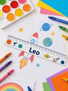 Personalized 7.87 Inch Transparent Ruler, Customizable Name And Pattern, Multiple Designs, Easy To Read And Fade-Resistant. Suitable For Home, Office And Study. Perfect Gift For Back To School, Graduation, Christmas And Birthday - Multicolor - View 5