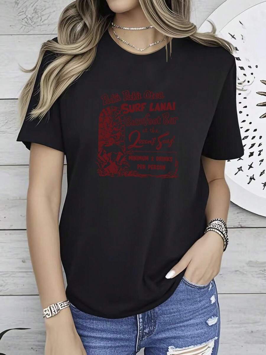 Women T-Shirts - 黑色 - 查看 1