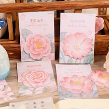 180 Sheets 6 Packs Assorted Chinese Style Floral Sticky Notes, Self-Adhesive Paper Flower Pattern Memo Pads, Decorative Adhesive Notes For Spring Wedding Party Decoration DIY Craft Stationery Supplies - 180 Sheets / 6 Packs - View 10