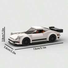 361pcs White Building Blocks Car Set, 14+ Creative Toy, DIY Car Model Kit, Car Model Kit, City Tech Champion Cup Series, Suitable As Birthday, Halloween, Christmas Gifts, Also For Collection And Home Decor - Multicolor - View 3