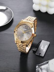 RICECGO Jam Tangan Pria, Aksesori Fashion, Cocok untuk Bisnis, Perjalanan dan Pemakaian Sehari-hari, Pilihan Hadiah Sempurna untuk Pria - Emas - View 15