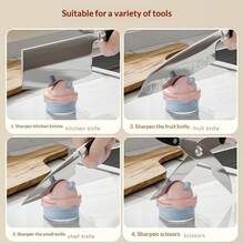 1pc Cute Ice Cream Shaped Strong Suction Cup Quick Home Kitchen Knife Sharpener, Portable Non-Slip Sharpening Tool - Multicolor - View 6