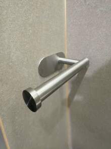 1pc Self-Adhesive Toilet Paper Holder, Stainless Steel Paper Towel Rack, Absorbent Paper Towel Holder, Bathroom Paper Towel Storage Rack, Bathroom Accessories, Wall-Mounted Bathroom Storage Rack, Bathroom Hardware - Multicolor - View 9