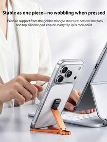 Portable Foldable Phone Stand, Mini Keychain Phone Holder With Spring Clip, Compact Travel Support Stand, Compatible With All Smartphones Under 20.32cm, Ideal Office Accessory, Travel Accessory, Perfect Birthday Gift For Friends And Family, College Essential - Multicolor - View 4
