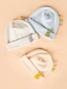 1pc Baby Dinosaur Shaped Soft Warm Knitted Beanie Hat, Full Moon/100 Days Photo Prop, All Seasons - 1PC - View 6