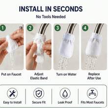100pcs Faucet Filter Bags, 10pcs Zip Ties - Upgraded Version, Thicker Wall; Suitable For Home Kitchen Faucets, Can Remove Impurities, Filter Sediment, Rust And Heavy Metals. These Faucet Filter Bags Are Perfect For Home Use And Essential Travel Supplies! - View 5
