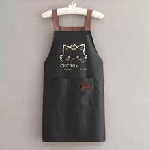 1 buah Celemek Dapur Kartun Beruang/Kucing Ceri Lucu Tahan Air & Tahan Noda - Celemek Tahan Air PVC, Tidak Perlu Dicuci, Kain Tahan Noda yang Tahan Lama, Cocok untuk Memasak, Memanggang, dan Membakar, Dapat Digunakan di Dapur Rumah dan Restoran - MultiWarna - View 10