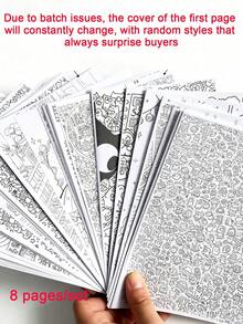 100-Page Stress Relief Doodle Notebook, Exquisite Doodle Patterns For Tracking And Coloring, Designed To Provide Calm And Creative Mental Nourishment, No Pens Included, Suitable As An Art Gift For Teens And Adults - Combo Pack - View 14