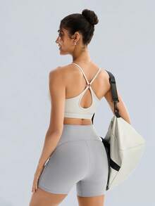 Tender Angel New Non-Removable Padded Cross-Back Sports Bra For Yoga, Running And Training Fall - Light Grey - View 5