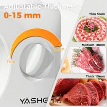 YASHE Foldable Electric Food Slicer, Adjustable Thickness 0–15mm, 6.7" Stainless Steel Blade, 150W Motor, Portable & Easy-To-Clean Meat, Cheese, Bread, And Vegetable Slicer For Home Kitchen,201 Stainless Steel - US A Type Plug(110-127V) - View 9