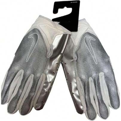 Nike Men's Vapor Jet Football Receiver Gloves White/Silver #DR5111-145 - Size Men's 2XL (XX-LARGE),45863917