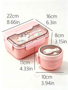 SEAL LOCK Cartoon Lunch Box, Student Campus Large Capacity Meal Box, Compartment Breakfast Bento Box, Fruit Fresh-Keeping Box, Office Worker Weight Loss Meal Box, Suitable For Company, School, Outdoor Picnic And Camping Food Storage - Multicolor - View 8