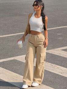 Women Jeans - Beige - View 6