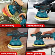 ONEVAN Car Polishing Machine,7000 RPM Cordless Polisher,Electric Cars Polish Machines Adjustment 6 Speed Auto Detailing Tool For 18V Battery (Battery And Charger Not Include) - UK Plug(220-240V) - View 2