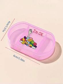 Pill Box Decorated With "I'm OK" Pattern, 3-Compartment Portable Pill Box, Mini Pill Box, Portable Jewelry Pill Box, Customizable Letter Logo As Creative Gift. This Is A Decorative Travel Pill Box, Suitable For Travel, Outdoor Activities, Can Be Placed In Bags And Pockets, Unique Design. - Multicolor - View 11
