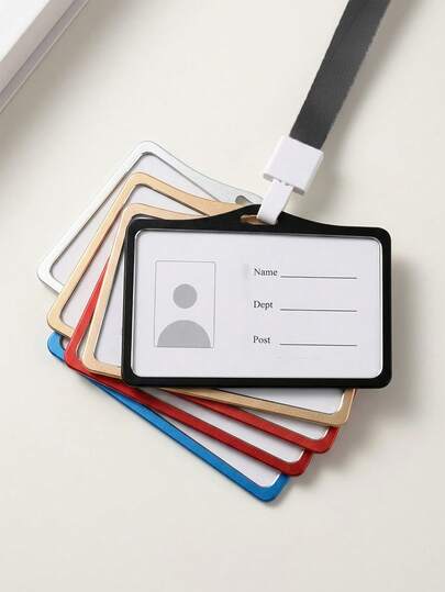 2 Sets Thickened Aluminum Alloy ID Card Holders With Lanyards, Durable Metal Work Badge Holders With Double-Sided Transparent Windows, Suitable For Office Staff, Teachers, Nurses, Exhibitions, Back To School, Campus, Events, Detachable Lanyards, Suitable For Medical, Social Workers, Youth, Office Attire