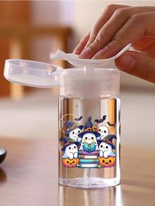 Garrafa Dispensadora com Impressão de Fantasma, Chapéu de Bruxa e Abóbora de Halloween, Recarregável e Transparente, Recipiente para Líquido Cosmético, Removedor de Esmalte e Líquido Removedor de Maquiagem - Multicolorido - Visão 6