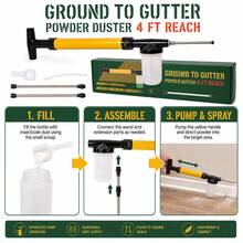Adjustable Powder Duster With 4 FT Extension Pole, Manual Pump Sprayer For Diatomaceous Earth And Fine Garden Powder, Handheld Dispenser Tool For Home And Yard Maintenance - Yellow Powder Duster - View 11
