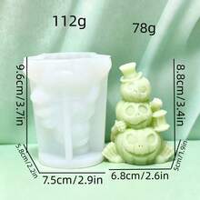 1pc Halloween Scented Candle Silicone Mold Home Decor/Gift Ornament Plaster Mold, Handmade Epoxy Resin Casting Mold, Art Decorative Clay Plaster Mold - A-White - View 2
