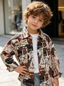 Boys Spring Casual Letter Print Shirt Top - Multicolor - View 6