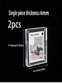 1pc/2pcs Transparent Thick Acrylic Photo Frame, Modern Desktop Photo Frame, Suitable For Home And Office Decoration. Suitable For Photos, Flowers And Landscape Paintings Acrylic Table Card Transparent Price Sign Acrylic Photo Frame Desktop Painting Decoration Frame. - Transparent - View 17