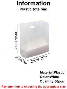 50pcs Transparent Plastic Gift Bags With Handles - Suitable For Salads, Cakes, Pizzas, Breads, Desserts, Cookies And Candies - Ideal For Weddings, Birthdays And Parties - Multiple Specifications - View 12