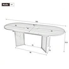 Extendable Dining Table 120/160 * 80 Cm, Suitable For 4–6 People, Dining Table With Rounded Corners, Thickened Tabletop, Simple Style Extendable Dining Table, Walnut - Walnut - View 5
