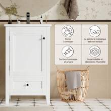 Bathroom Vanity Unit White 51x46x85cm - Modern Design - White - View 2