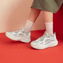 XTEP Women's Versatile Retro Dad Sneakers Lightweight Casual Sports Shoes - White/Gray - View 2
