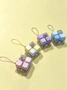 No‑Light Polka‑Dot Push‑Button Keychain,Fingertip Button For Mechanical Keyboard, Fits Bags & Backpacks, Ideal Gift For Typists & Keyboard Enthusiasts - Polka Dot Cat Head 4-key - View 7