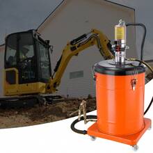 Grease Pump, 10.5 Gallon 40L Air Operated Grease Pump With 13 Ft High Pressure Hose And Grease Gun, Pneumatic Grease Bucket Pump With Wheels, Portable Lubrication Grease Pump 50:1 Pressure Ratio - 10 Gallons - View 1