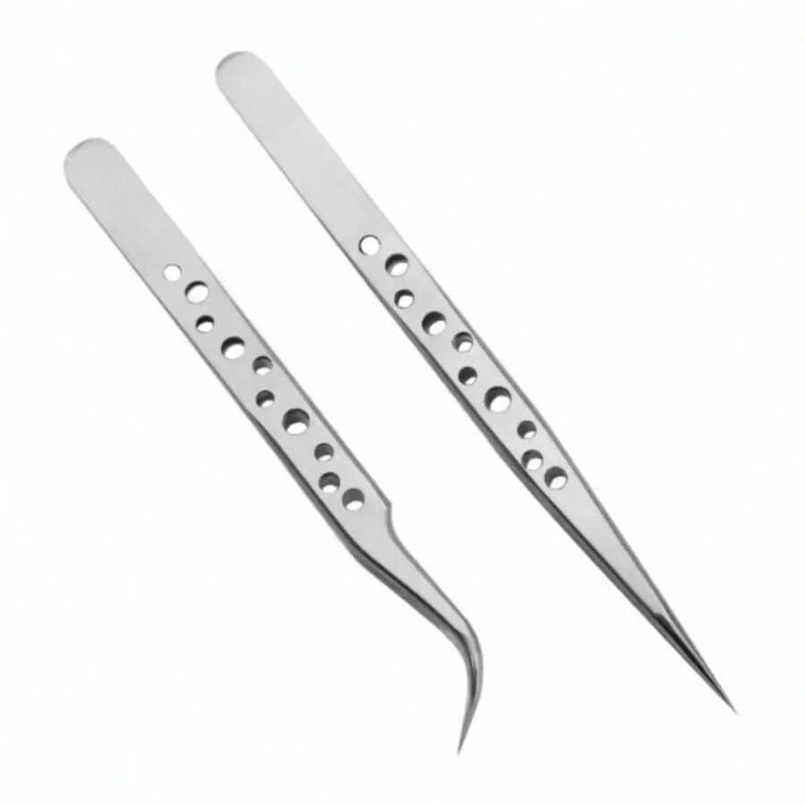 Precision Industrial Tweezers Anti-Static Magnetic Stainless Steel Tweezers Set, Suitable For Electronic Soldering Maintenance Manual Tools - Multiple Specifications - View 1