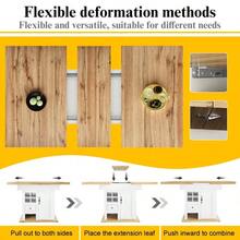 Telescopic Dining Table (110-140*80cm), Foldable Kitchen Table For 4-6 People, Extendable Dining Table, Space-Saving Kitchen Table, For Kitchen And Living Room, Dining Table With Wine Rack And Drawers - White - View 7