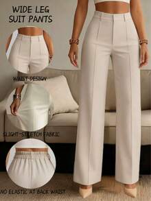 Women's Straight-Leg Business Pants, Elegant & Refined, Versatile For Various Commuting Occasions White Spring - White - View 12