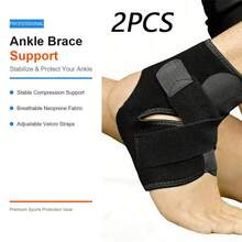 1 par 2 st justerbara kompressionsstöd för anklar, stickade och andningsbara, sportskydd för stukning och återhämtning, unisex, one size, fitnessankelstöd - flerfärgad - Visa 8