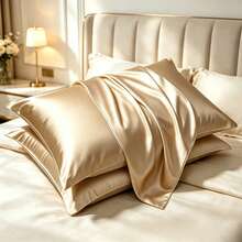 Soft Breathable Smooth Solid Color Satin Pillowcase, Ice Silk Texture, Skin-Friendly Comfortable, Home Use - Multicolor - View 4