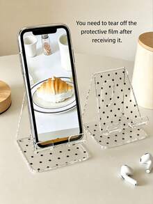 Stand Ponsel Akrilik Transparan Polka Dot Baru - Desain Alas Anti Selip, Port Pengisian Daya Terpisah; Cocok Untuk Kelas Online di Asrama, Belajar di Meja, Menonton Film, Streaming Langsung, Kantor dan Kamar Tidur; Kompatibel Dengan Semua Smartphone dan Tablet Kecil, Penting Untuk Mahasiswa di Musim Kembali ke Sekolah. - Beraneka warna - View 1