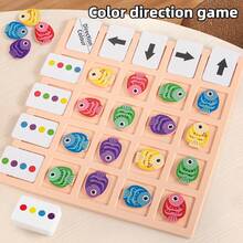 Wooden Fish Color Direction Matching Puzzle, Kids Spatial Logic Observation Training Board Game, Preschool Early Educational Concentration Learning Toy - Multicolor - View 5