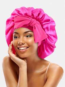 1pc Women's Satin Ribbon Sleep Cap Adjustable Tie Headscarf Beauty Hair Care Bonnet Suitable For Daily Use - Multicolor - View 7