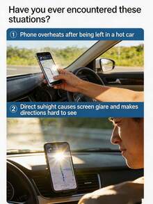 Phone Sun Shade, Foldable Multi-Angle Phone Sun Shade, Anti-Glare Design - Universal, Dashboard Phone Sun Shade, Prevents Phone Overheating, Suitable For Outdoor Activities, Car Interior, Cycling, Camping And Travel - A - View 6