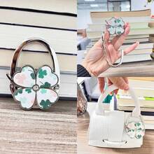 Zinc Alloy Small Chrysanthemum Color Folding Portable Four-Leaf Clover Rhinestone Handbag Hook Bag Hook - Multicolor - View 4