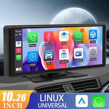 10.26 吋便攜式 CarPlay 顯示螢幕多媒體影音播放器，支援無線 CarPlay 與無線 Android Auto，通用車用顯示螢幕 - 不含後視相機 - 查看 1