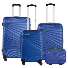Well Home 4-Piece Hard-Shell Luggage Set ABS, Electric Blue Colour, Multidirectional Wheels, Combination Lock - Electric Blue - View 4