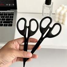 Multifunctional Black Stainless Steel Handmade Scissors, Smooth And Sharp Blade, Practical And Durable Manual Scissors, Suitable For DIY Art Creation, Office Desk Use, School Learning And Various Home Cutting Scenarios - Multicolor - View 2