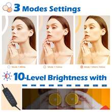 UEGOGO 10-Inch Ring Light (With Adjustable Tripod And Ball Head) - Portable LED Lighting Kit, Equipped With Phone Holder; Suitable For Makeup, Selfie, Video Call, Live Streaming, Photography And Social Media Content Creation. Perfect As A Holiday Gift. - Black - View 5