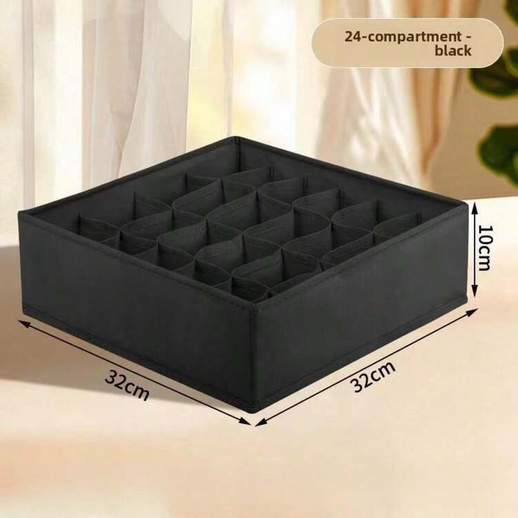 4pcs Fabric Underwear Storage Organizer Set, No Lid Divided Compartment Storage Box For Scarves, Socks, Bras, Home Organization,Bedroom Room Decor,Back To School - Grey - View 15