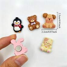 5/8/12pcs Cute Animal Refrigerator Magnets, Resin Penguin Bear Dog Rabbit Cat Refrigerator Stickers, Personalized Refrigerator Stickers, Kitchen Decoration, Home Decoration, Holiday Gifts For Friends, Party Gifts - Multi-color - View 3